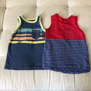 OshKosh Cat & Jack- Boys Bundle of 2 Striped Sleeveless Tank Tops (Size: 3T)